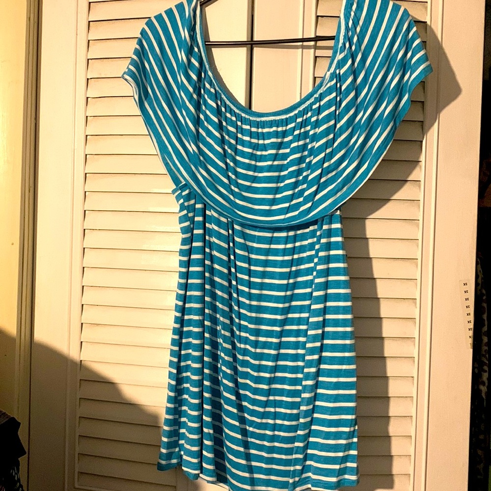 Lynn Ryan 3x Blue/White Striped Top